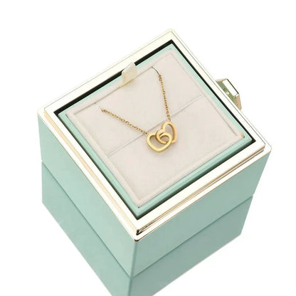 Eternal Rose Jewelry Box with Secret Necklace Inside