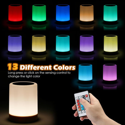 Smart Dimmable Bedside Lamp with Remote Control