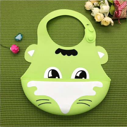 Soft Baby Bibs Set - Cute Animal Print Silicone Bibs