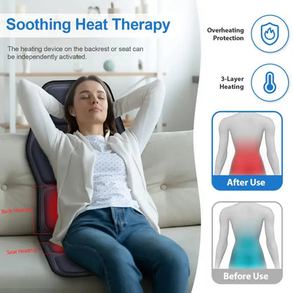 Heated Back Massager Pad, Shiatsu Deep Knead Massage Chair