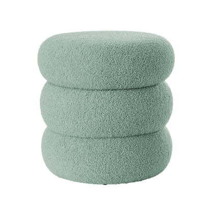 Plush Circular Storage Footstool