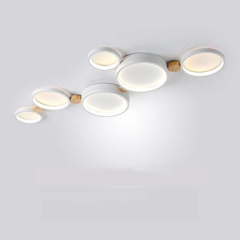 Soft Globe Ceiling Lamp for Bedroom in White and Gray