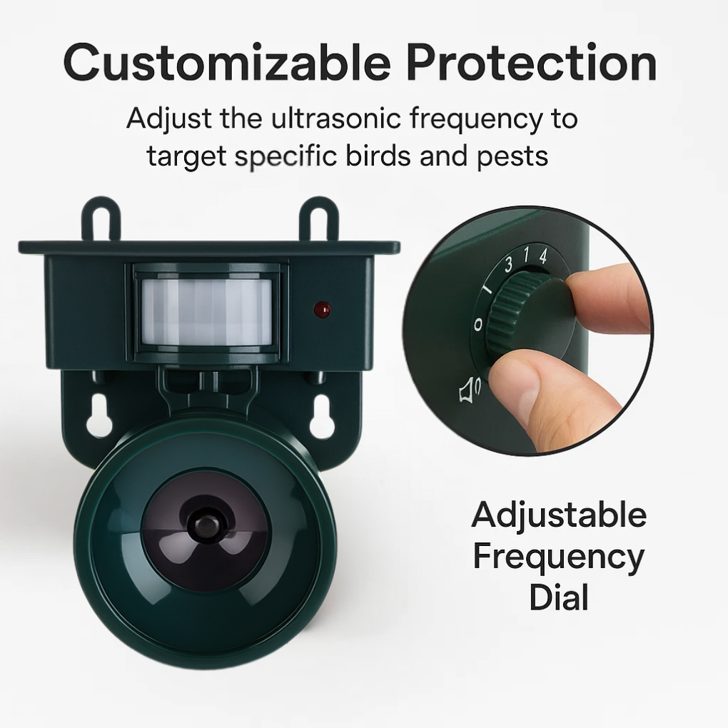 Automatic Bird Repellent Ultrasonic Scarer for Garden
