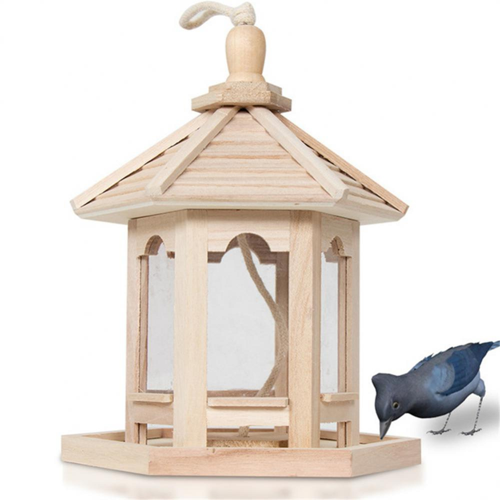 Clear Wood Home Bird Feeder