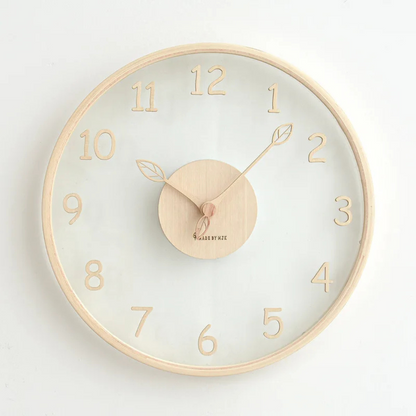 Modern Glass Wooden Wall Clock