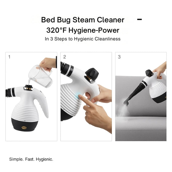 Steam Cleaner | 160°C High-Temperature Power for Bed Bug Removal & Germ-Free Home Cleaning