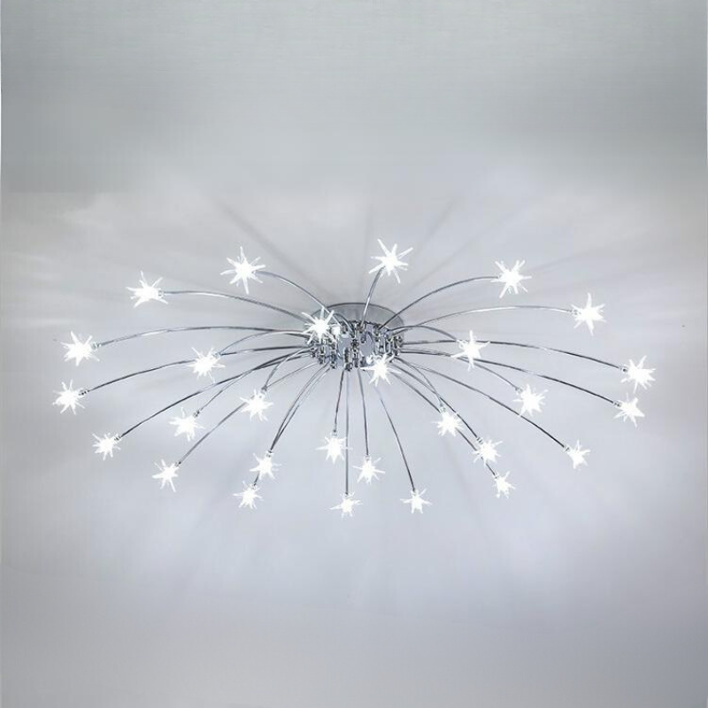 Luxury Chrome Glass Semi Flush Ceiling Light
