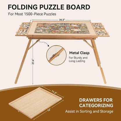 Space Saving Puzzle Desk with Storage