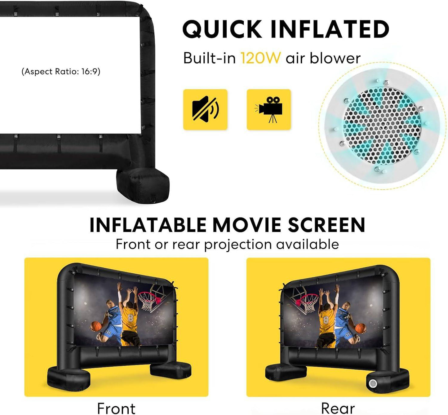Big Backyard Movie Projector Kit with 120-Inch Screen