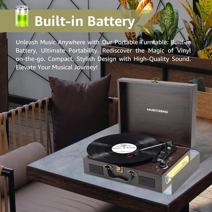 Retro Classic Suitcase Turntable Vinyl Player