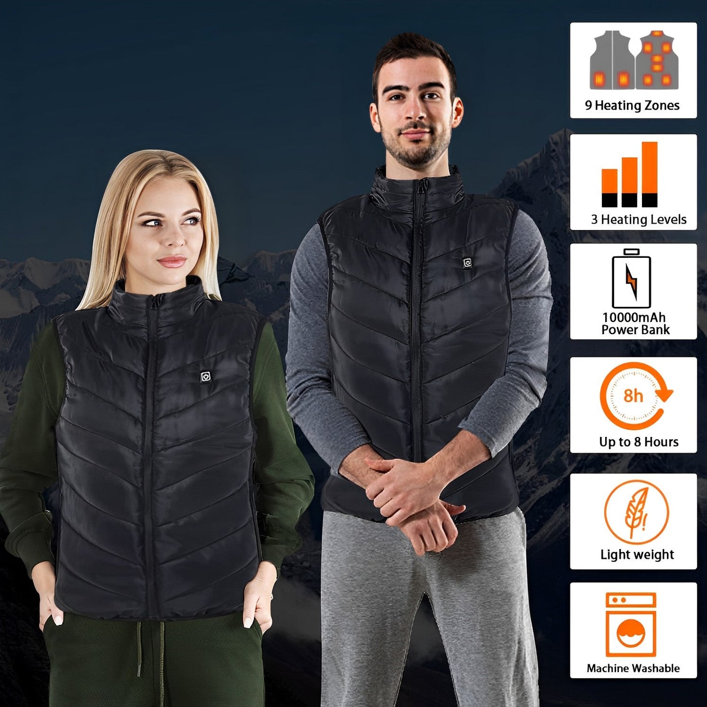 Warm Portable USB Heated Vest for Men and Women
