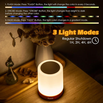 Smart Dimmable Bedside Lamp with Remote Control