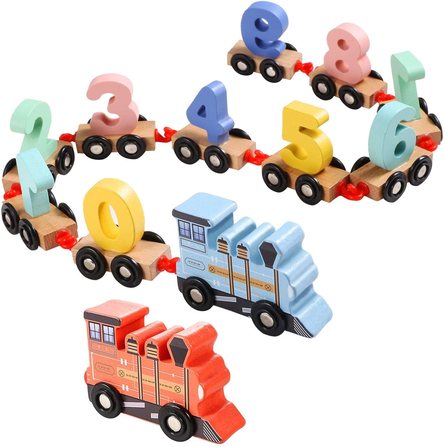 Learning Wood Train Set with Letters and Numbers