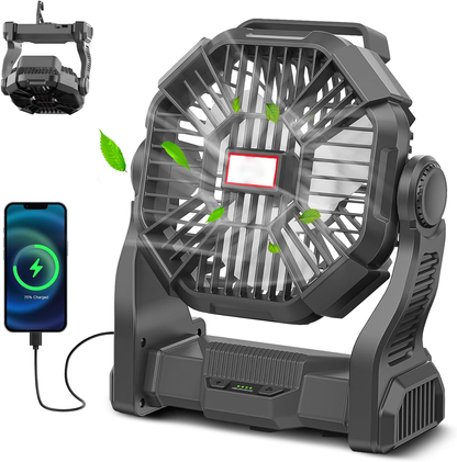 Compact Camping Fan with LED Light