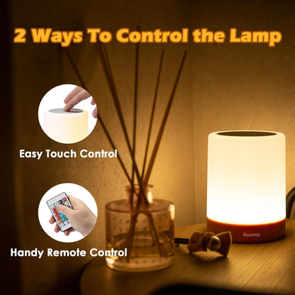 Smart Dimmable Bedside Lamp with Remote Control