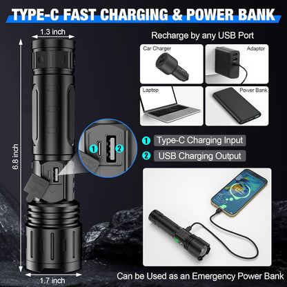 Bright Rechargeable LED Camping Flashlight