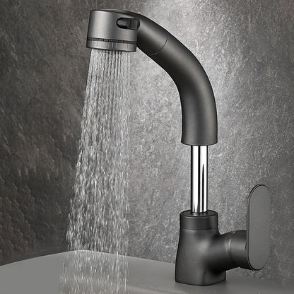 Stylish Brass Bathroom Faucet with Pull Down Lever Handle