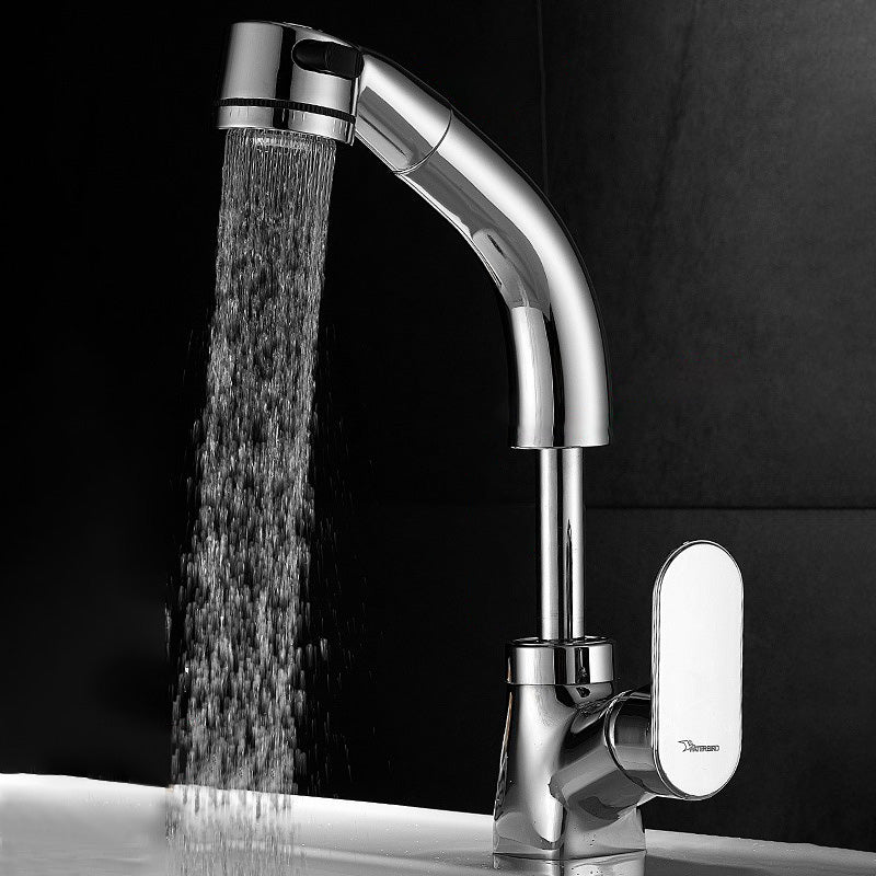 Stylish Brass Bathroom Faucet with Pull Down Lever Handle - Halri