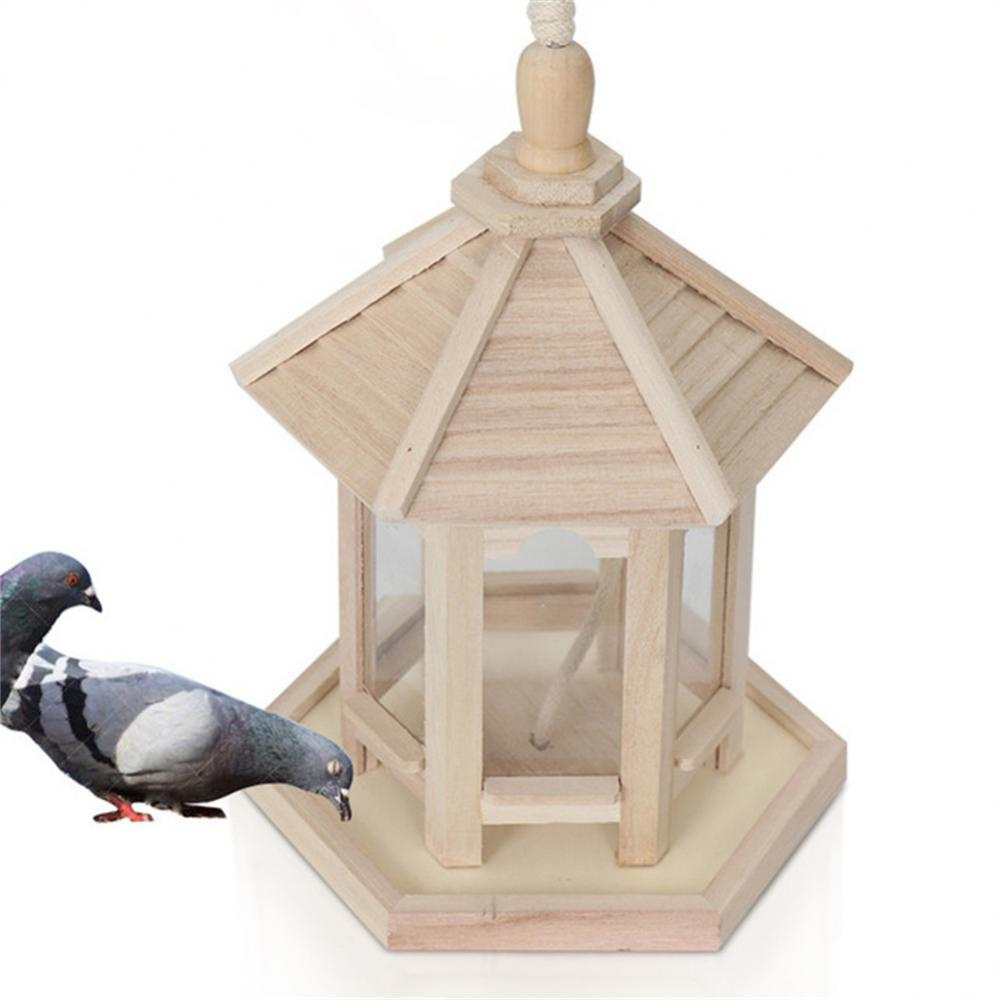 Clear Wood Home Bird Feeder