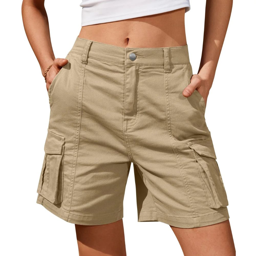 Women's Comfortable Elastic Waist Work Shorts