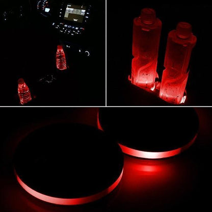 Rechargeable Car LED Cup Holder Lights (2-Pack)