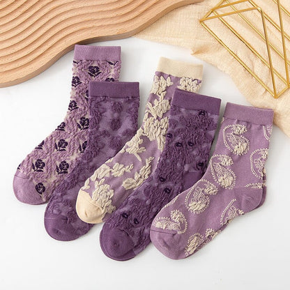 Colorful Women's Flower Pattern Socks (10 Pack)