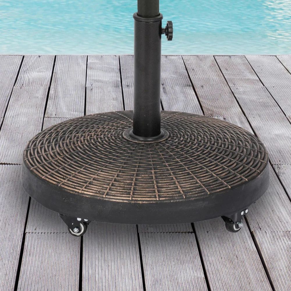 Sturdy Garden Umbrella Stand with Casters - Halri