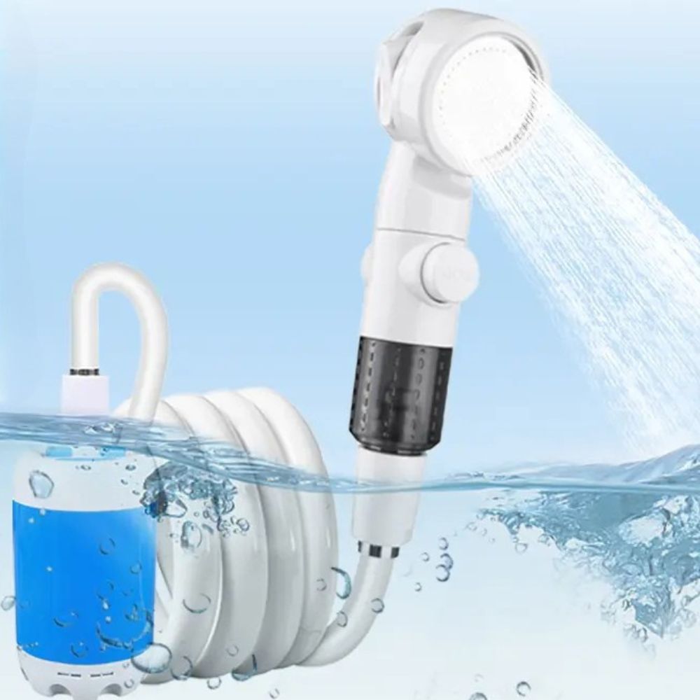 Compact Travel Shower Head with USB Charging