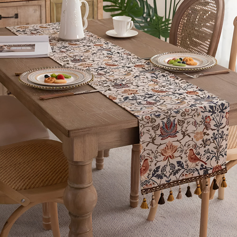 Classic Floral Pattern Table Runner