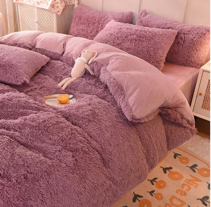Pastel Pink Plush Duvet Cover - Halri