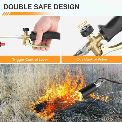 800,000 BTU Propane Torch Weed Burner – Heavy Duty Flame Torch for Ice, Asphalt & Weed Removal