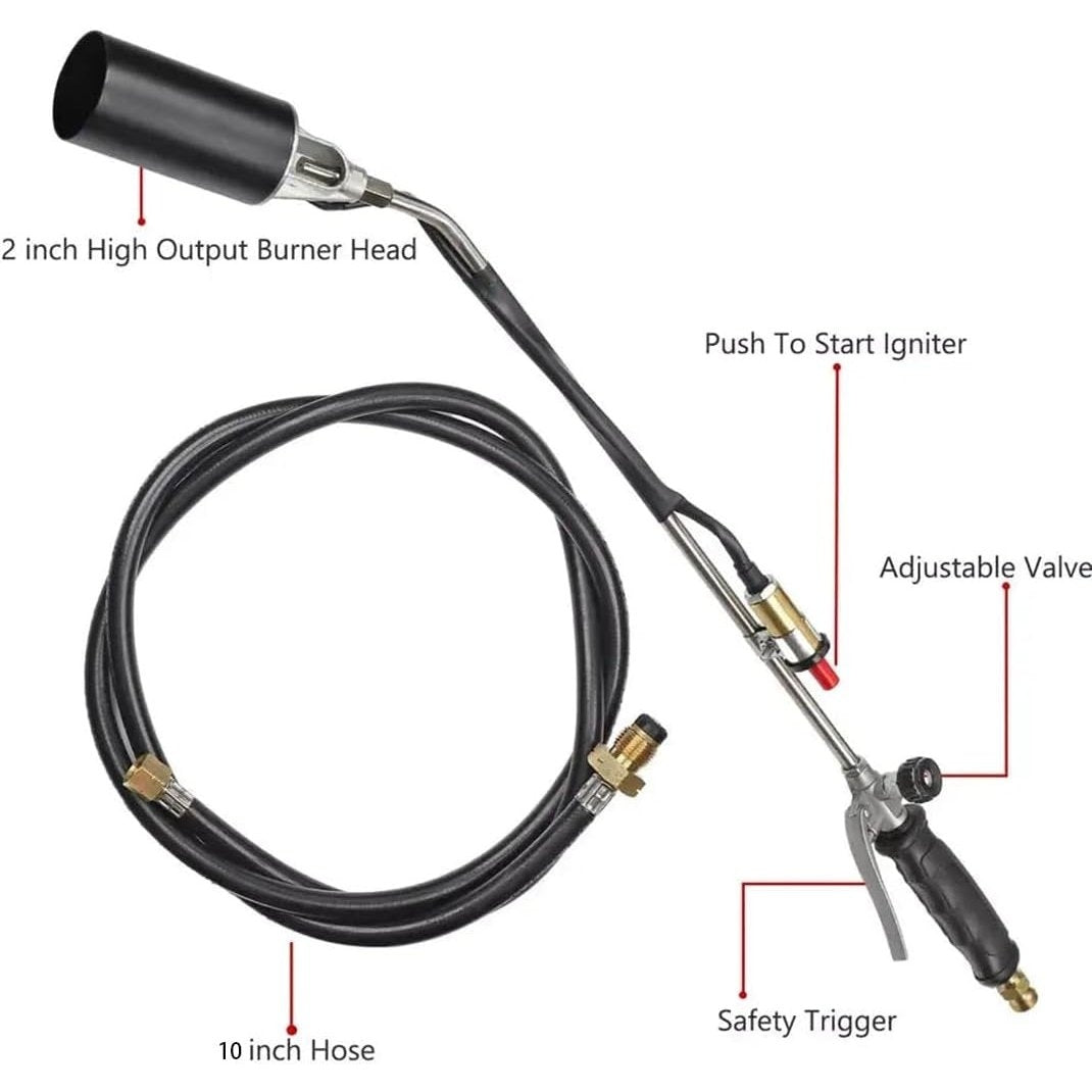 800,000 BTU Propane Torch Weed Burner – Heavy Duty Flame Torch for Ice, Asphalt & Weed Removal