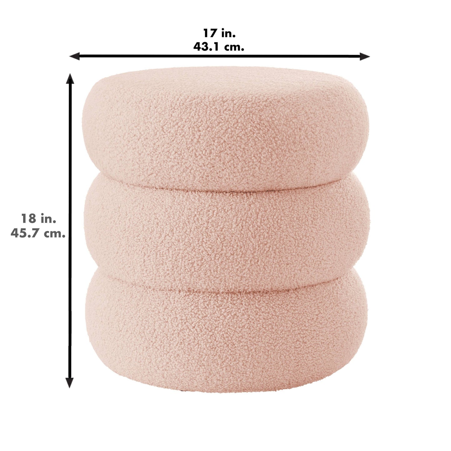 Plush Circular Storage Footstool