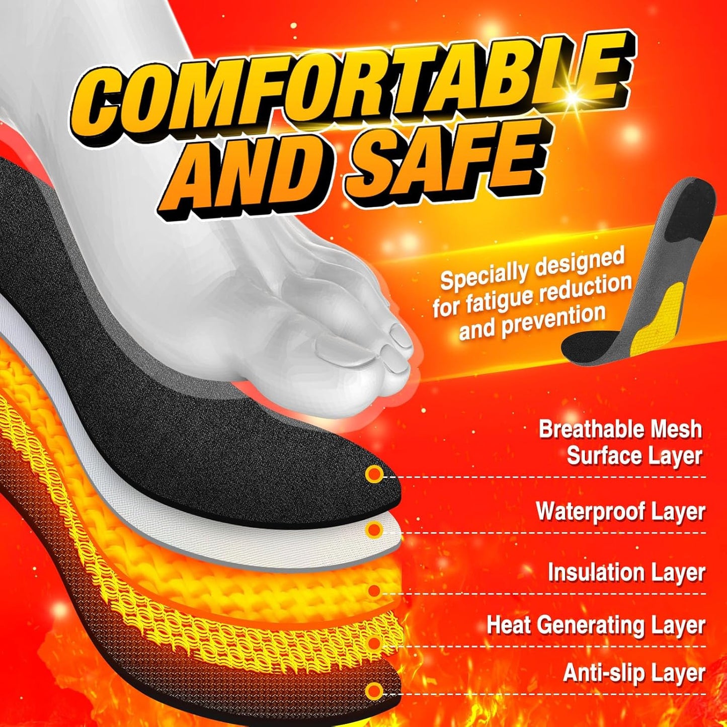 Warm Thermal Insoles for Boots and Shoes