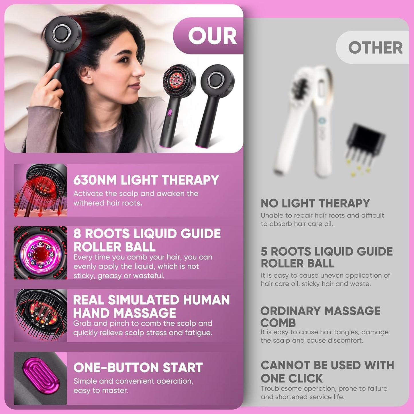 Gentle Hair Massager With Oil Brush For Healthy Hair