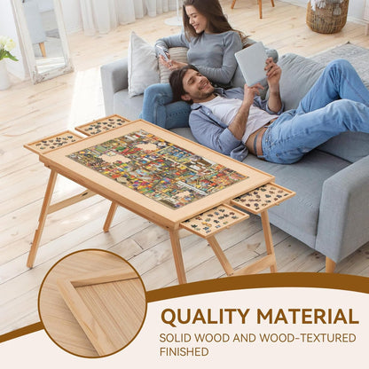 Space Saving Puzzle Desk with Storage
