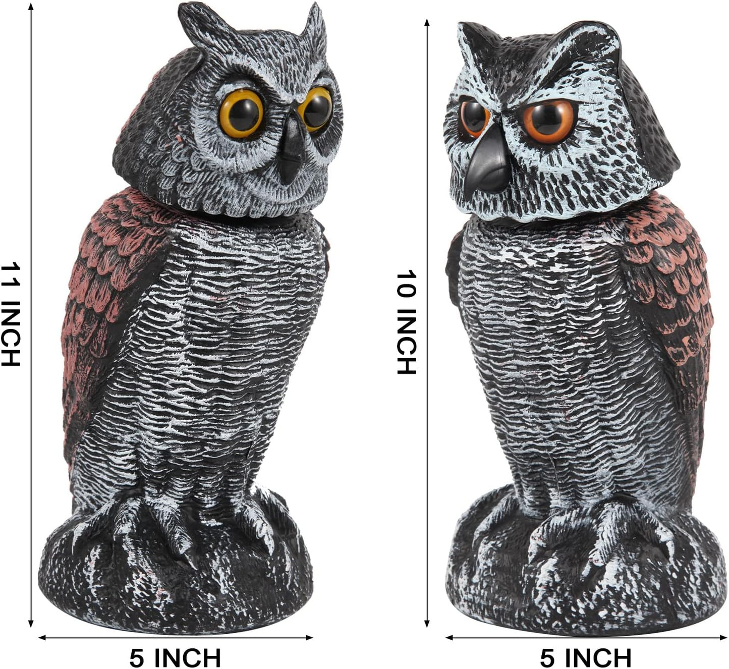 2 Pack Rotating Owl Decoy Bird Scarer
