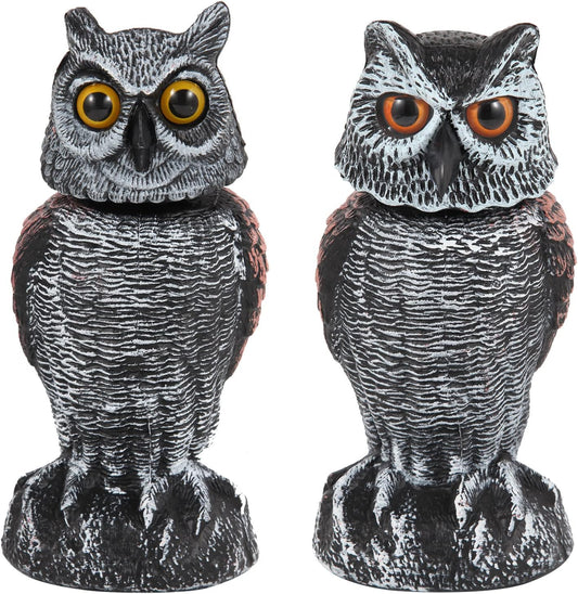 2 Pack Rotating Owl Decoy Bird Scarer - Halri