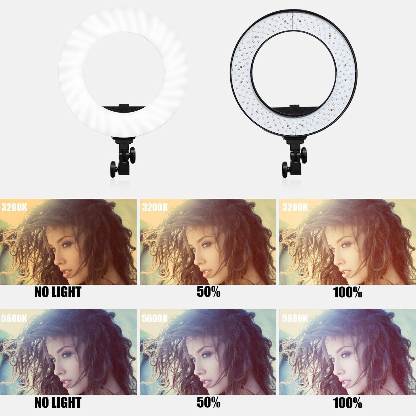 Slim LED Ring Light Kit with Adjustable Stand