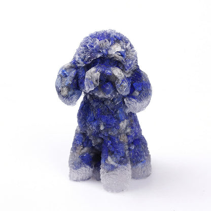 Beautiful Gemstone Dog Figurine Ornament - Halri