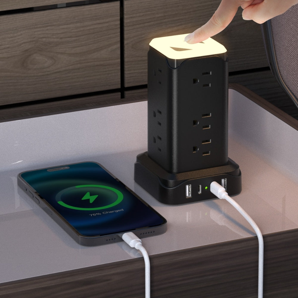 Heavy Duty 12-Outlet Power Strip Surge Protector with Extra Long Cord