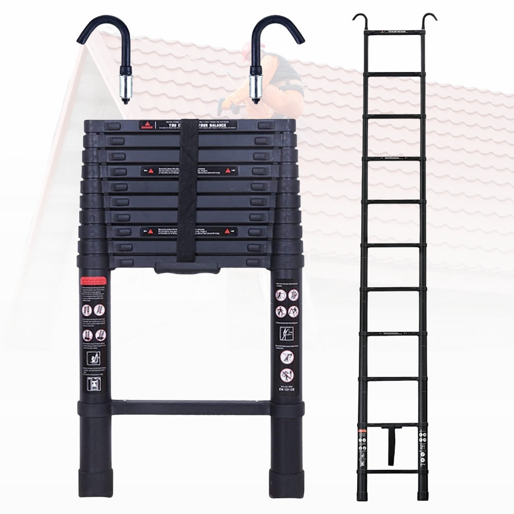 Strong Adjustable Roofing Ladder with Safety Hook - Halri