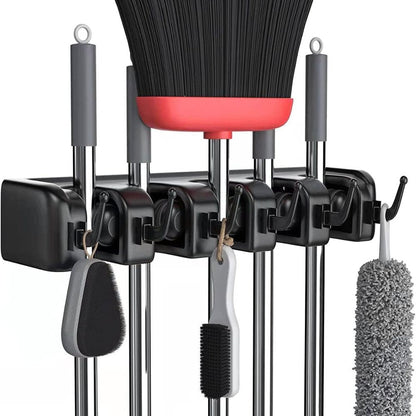 Space Saving Broom and Mop Storage Rack - Halri