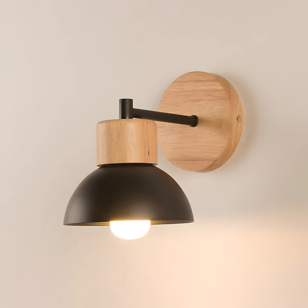 Rustic Wooden Wall Light Fixture