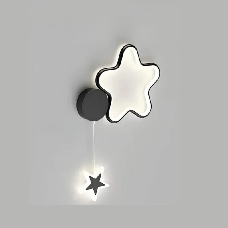 Whimsical Cloud Wall Lamp with Stars and Moon