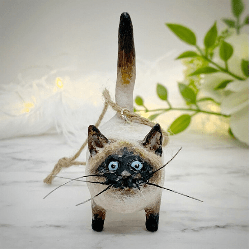 Personalized Handmade Kitty Xmas Tree Ornament