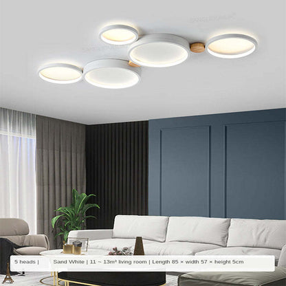 Soft Globe Ceiling Lamp for Bedroom in White and Gray