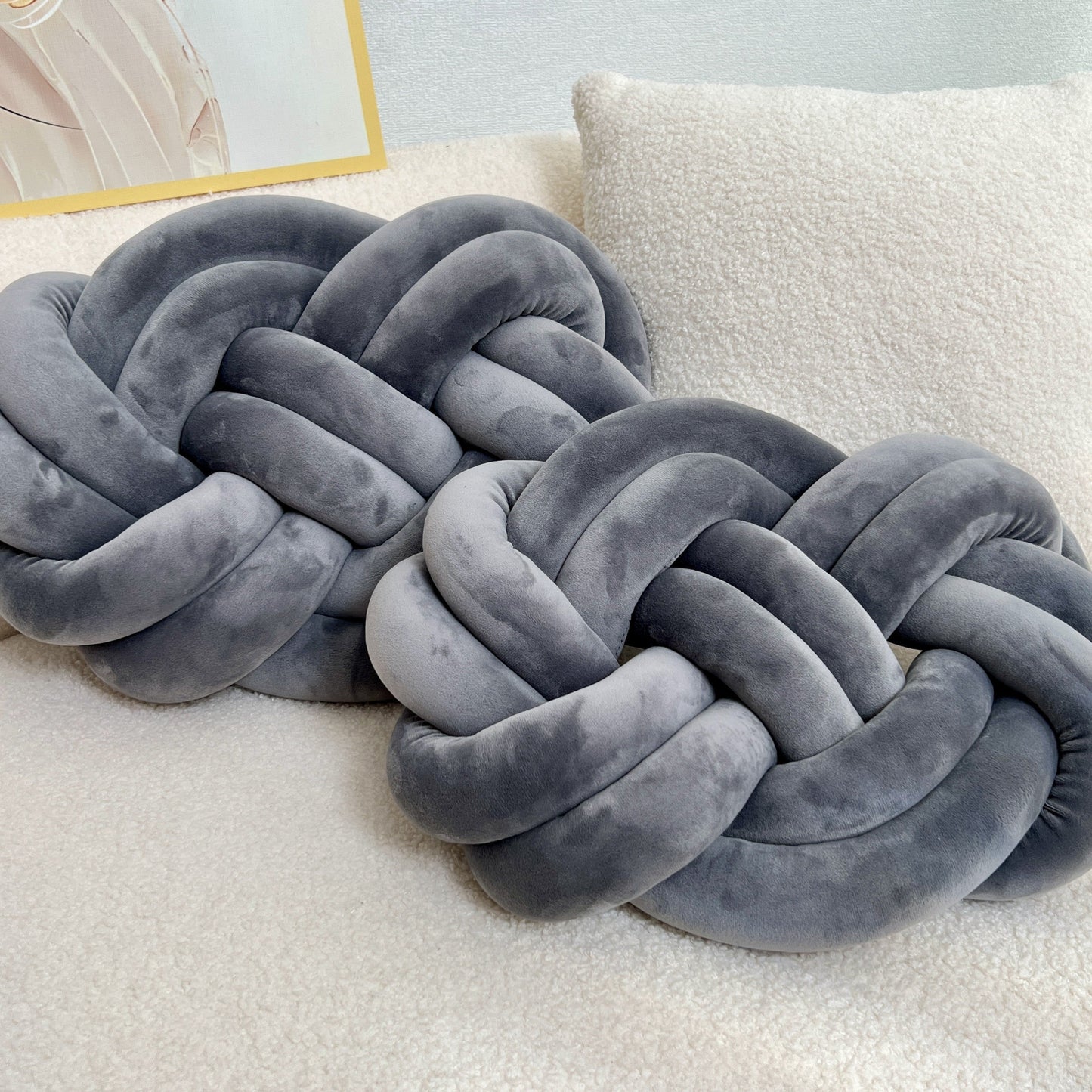 Plush Cloud Pillow with Button Detail