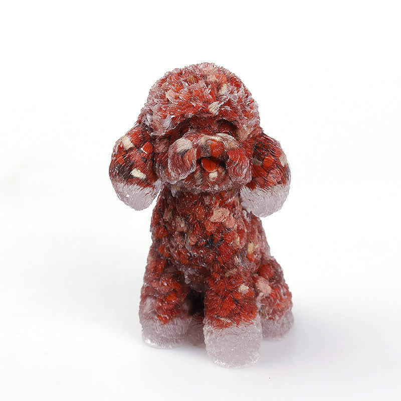 Beautiful Gemstone Dog Figurine Ornament