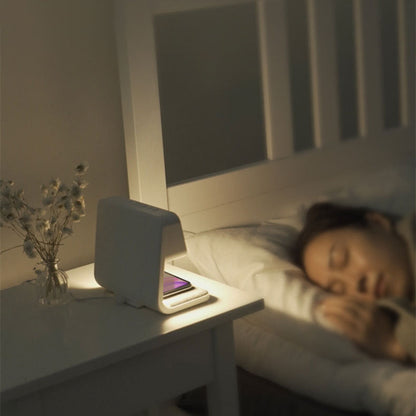 Compact Bedside Table Lamp with USB Charger & Alarm